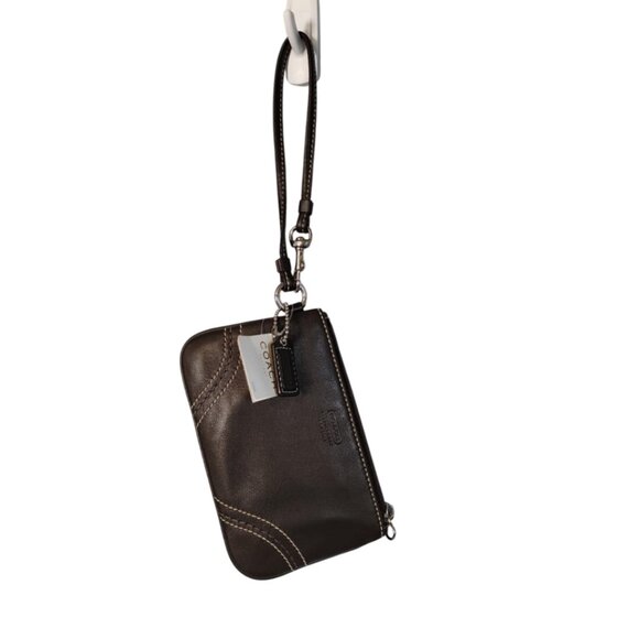 Coach Brown Leather Soho Wristlet - Picture 1 of 8